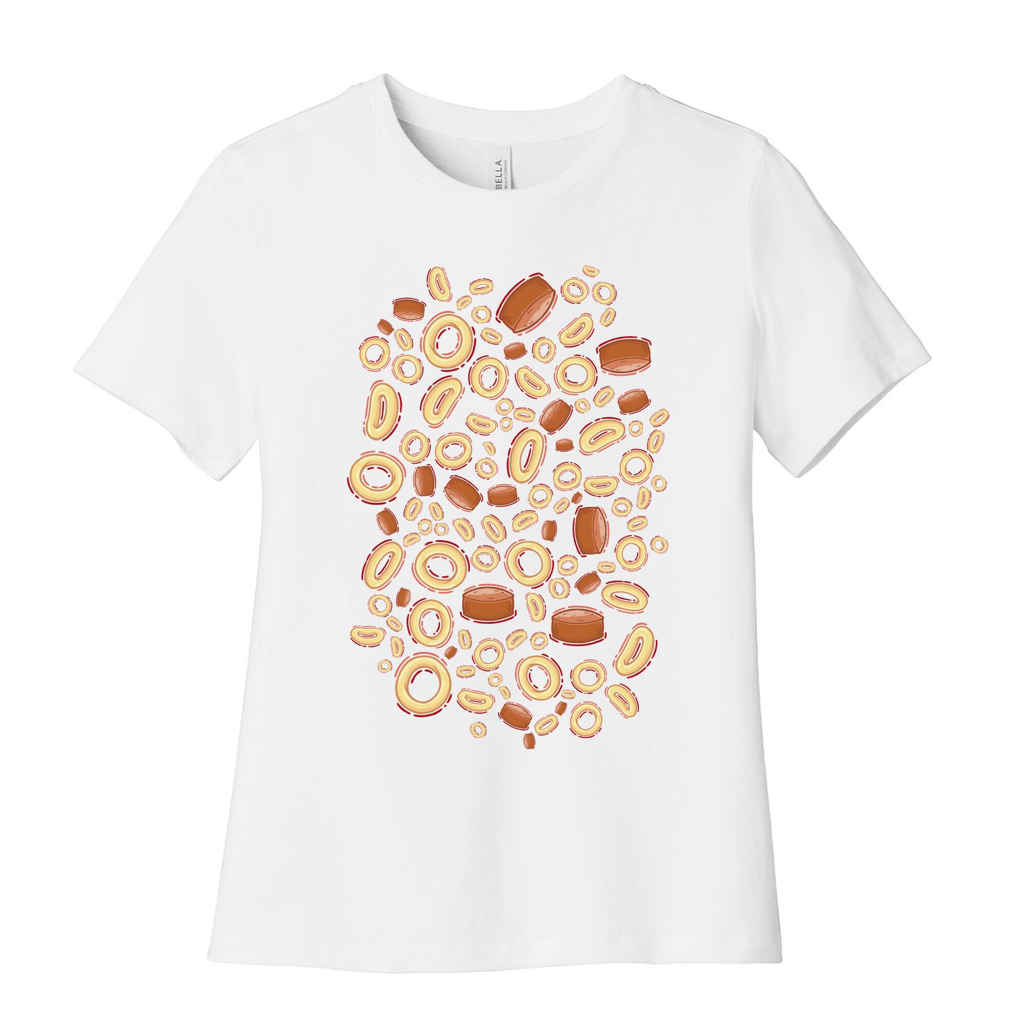 Spaghettios With Franks Pattern Women's Cotton Tee
